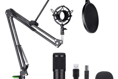 400USB microphone set podcast recording computer microphone (2)