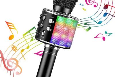 400Wireless Bluetooth Karaoke Microphone with Controllable LED Lights (5)