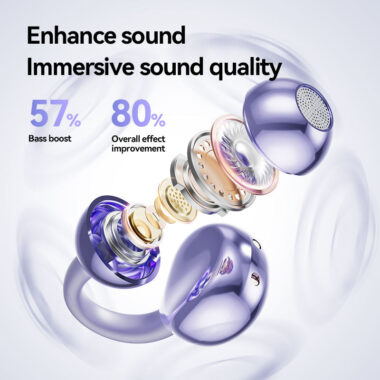 M91 Hi-Res Audio Wireless Earbuds Mini Earrings Ear Clip Sports Earphones with HD Voice Call and 38ms Game Low Latency