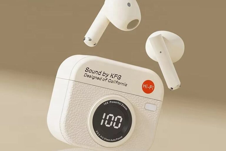 Ultra Cute Q86 Retro Mini Wireless Earbuds with Digital Display for Girls Students (5) Mini Wireless Earbuds with Display