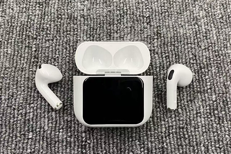 wireless language translator earbuds with LED display